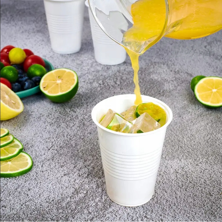 Kubki plastikowe jednorazowe 200ml białe 100 sztuk Marka inna