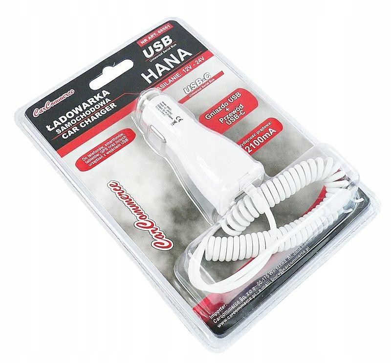 

Ładowarka Samochodowa Usb-c Wejście Usb