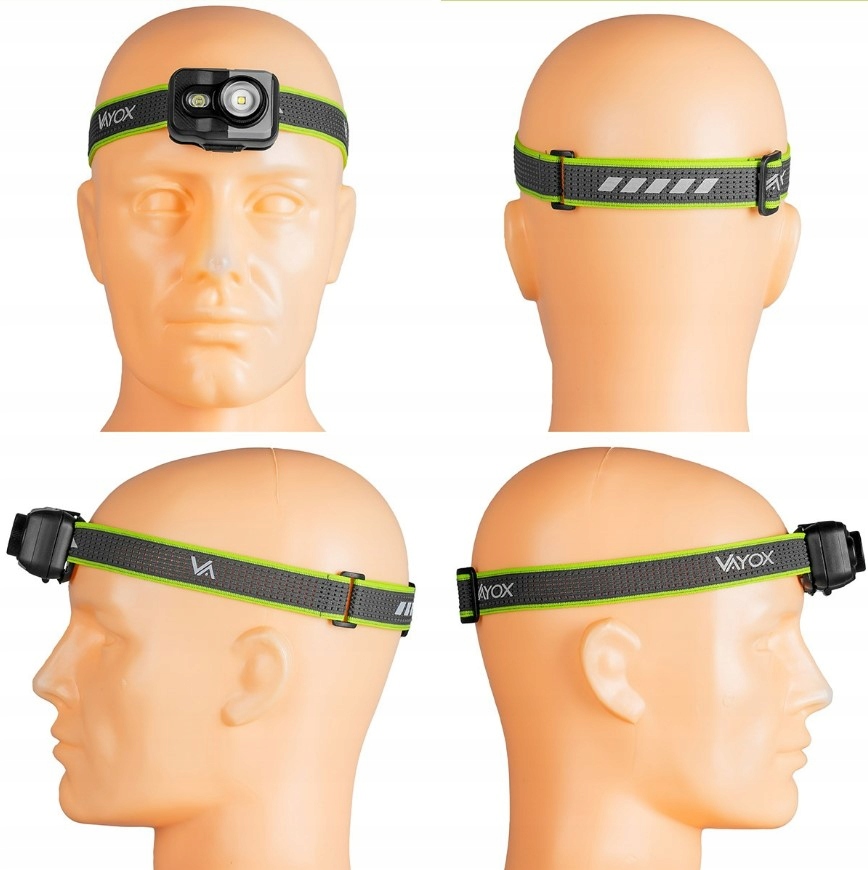 LATARKA CZOŁOWA AKUMULATOROWA LAMPKA CZOŁÓWKA NA GŁOWE CZOŁO LED USB Kolor dominujący czarny