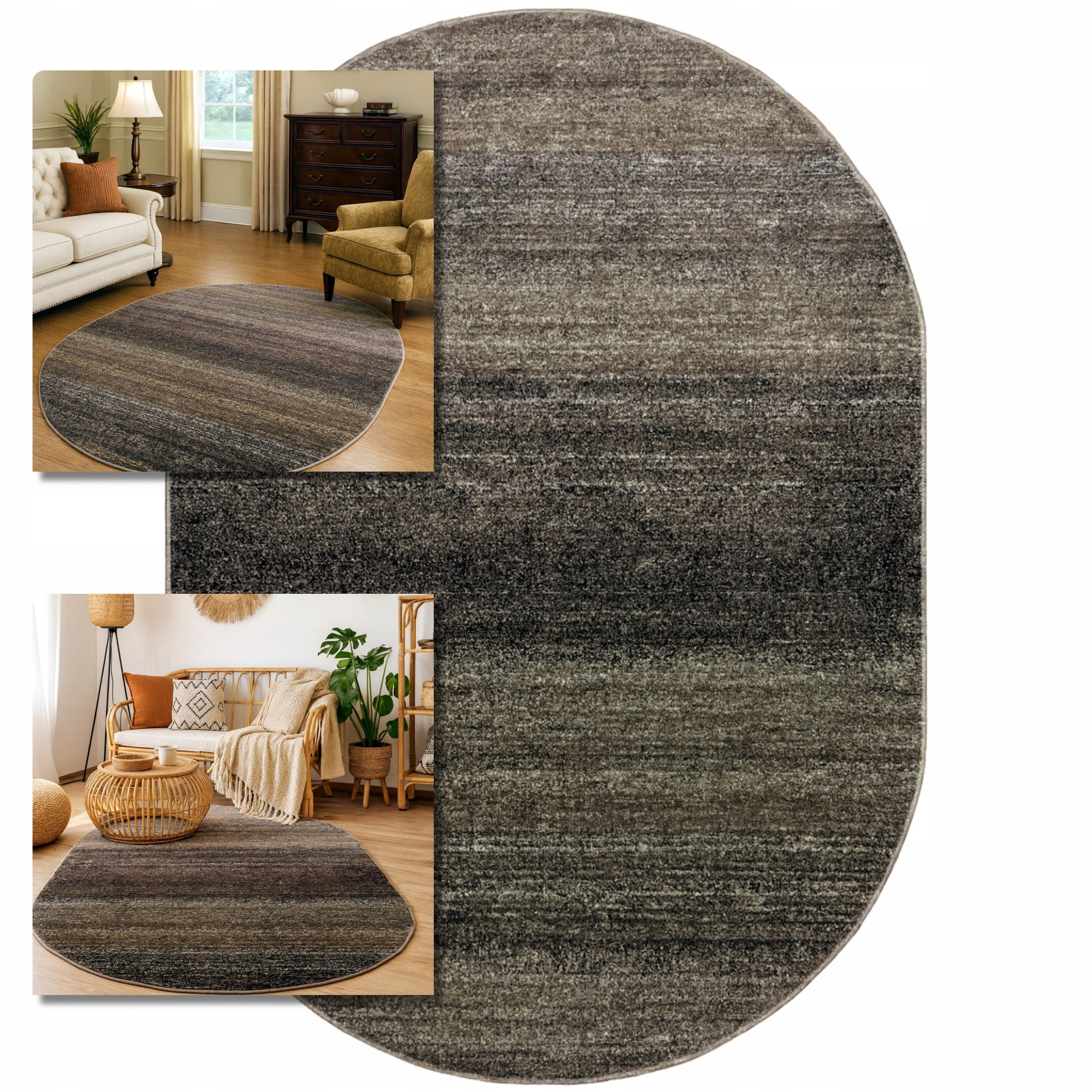 Koberec 80x150 Oválný Adventure Hnědý Koberec Do Obývacího Pokoje Moderní Koberec