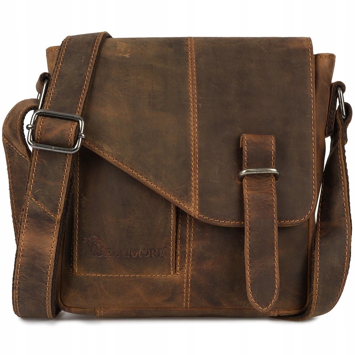 Pánská kožená taška přes rameno malá kabelka přes rameno hnědá elegantní Beltimore