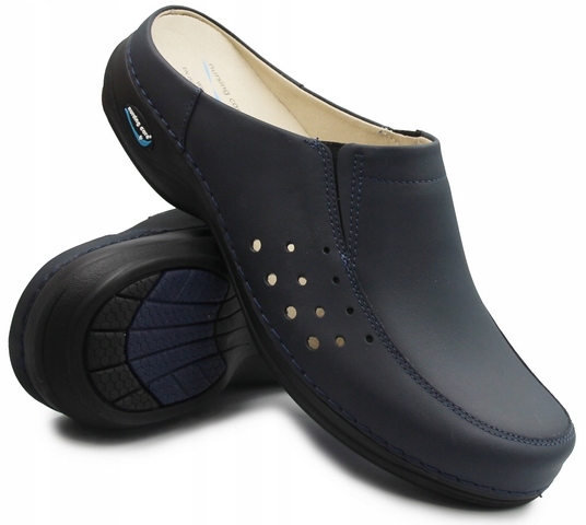 Nazouváky do práce kožené modré Nursing Care Berlin podle 4a03 41