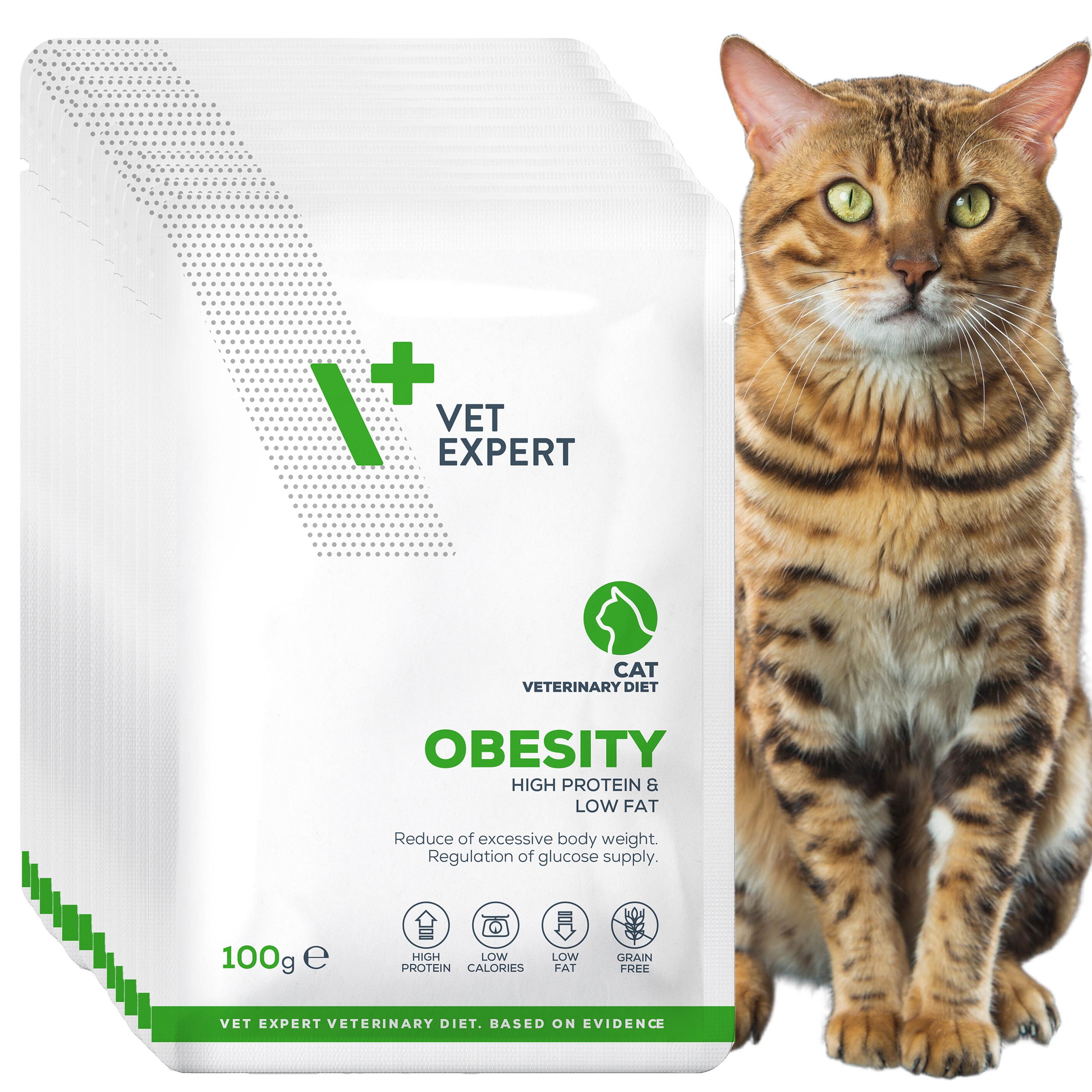 Vet Expert Obesity Cat saszetka 12x100g karma weterynaryjna dla kotów