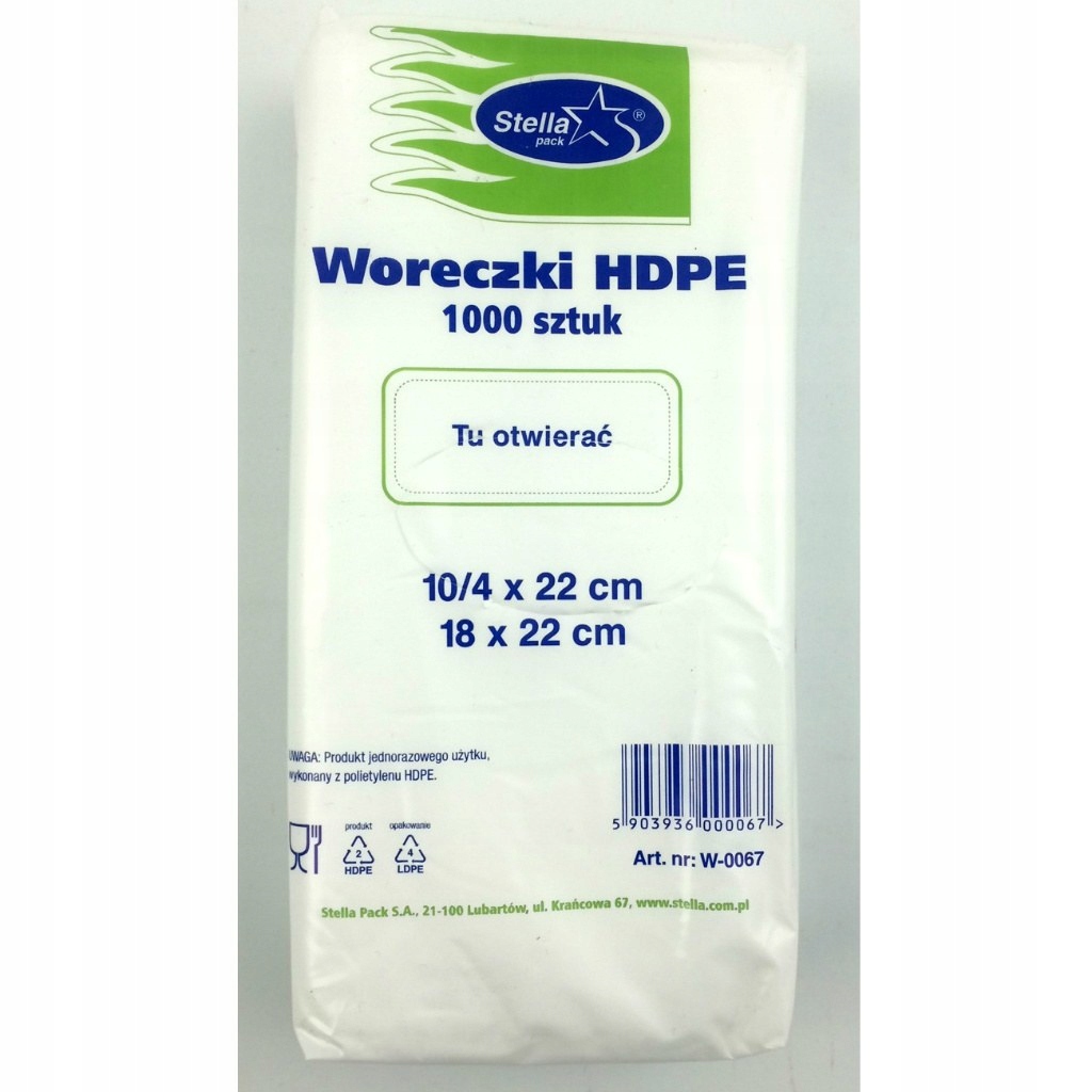 

St Woreczki Hdpe 10/4 x 22 cm (1000 szt.)