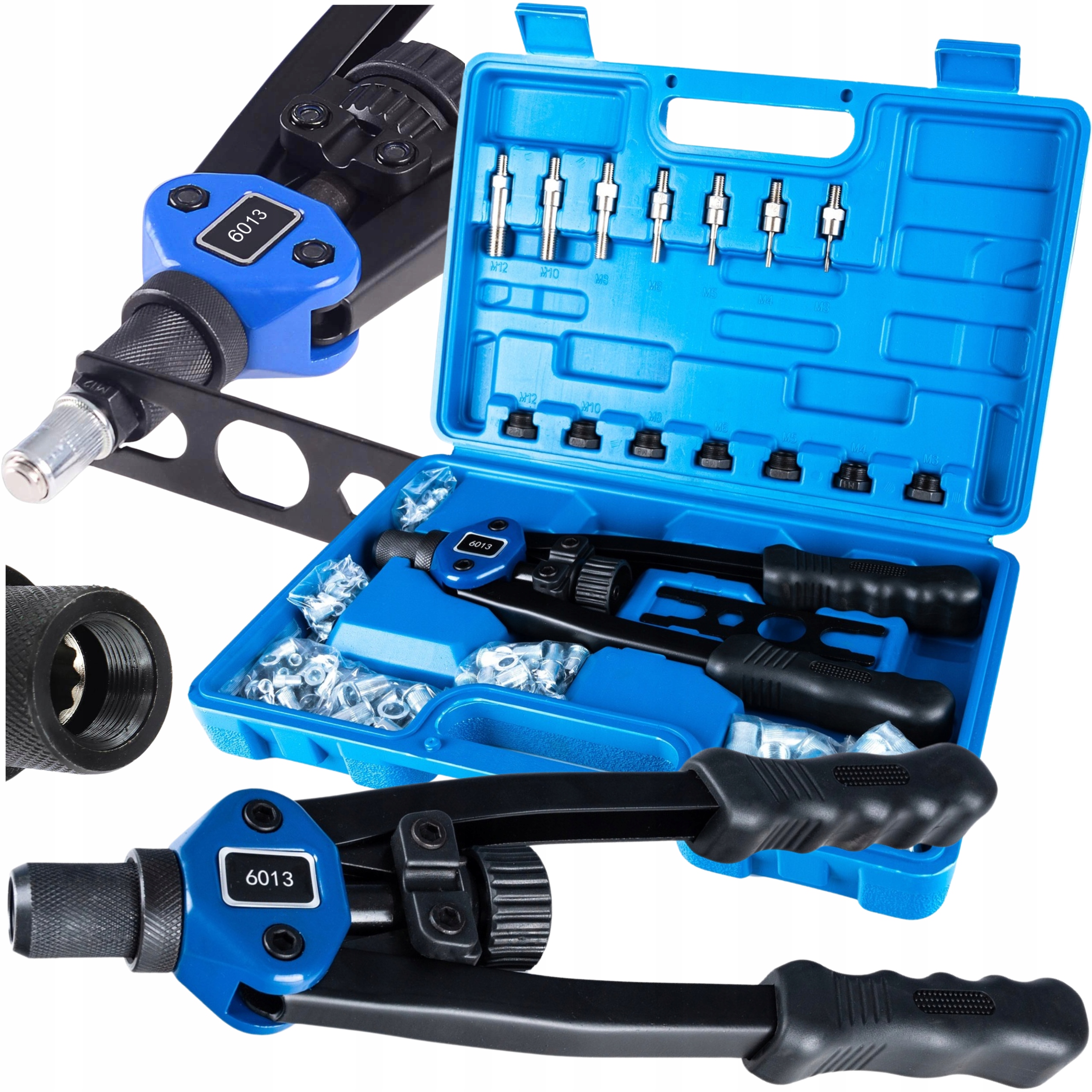 Ruční Nýtovačka Na Nýtovací Matice Nýty M3 M4 M5 M6 M8 M10 M12 Sada Kufrů