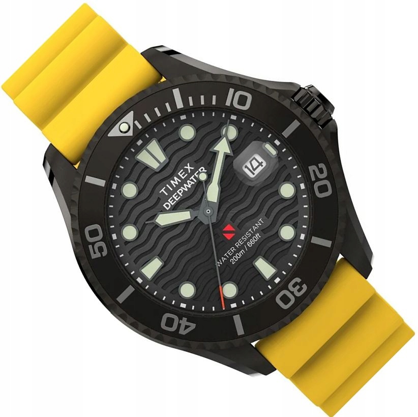 Juniorské Sportovní Hodinky Diver Černé Timex TW2W81700 S Lupou Ø44 mm