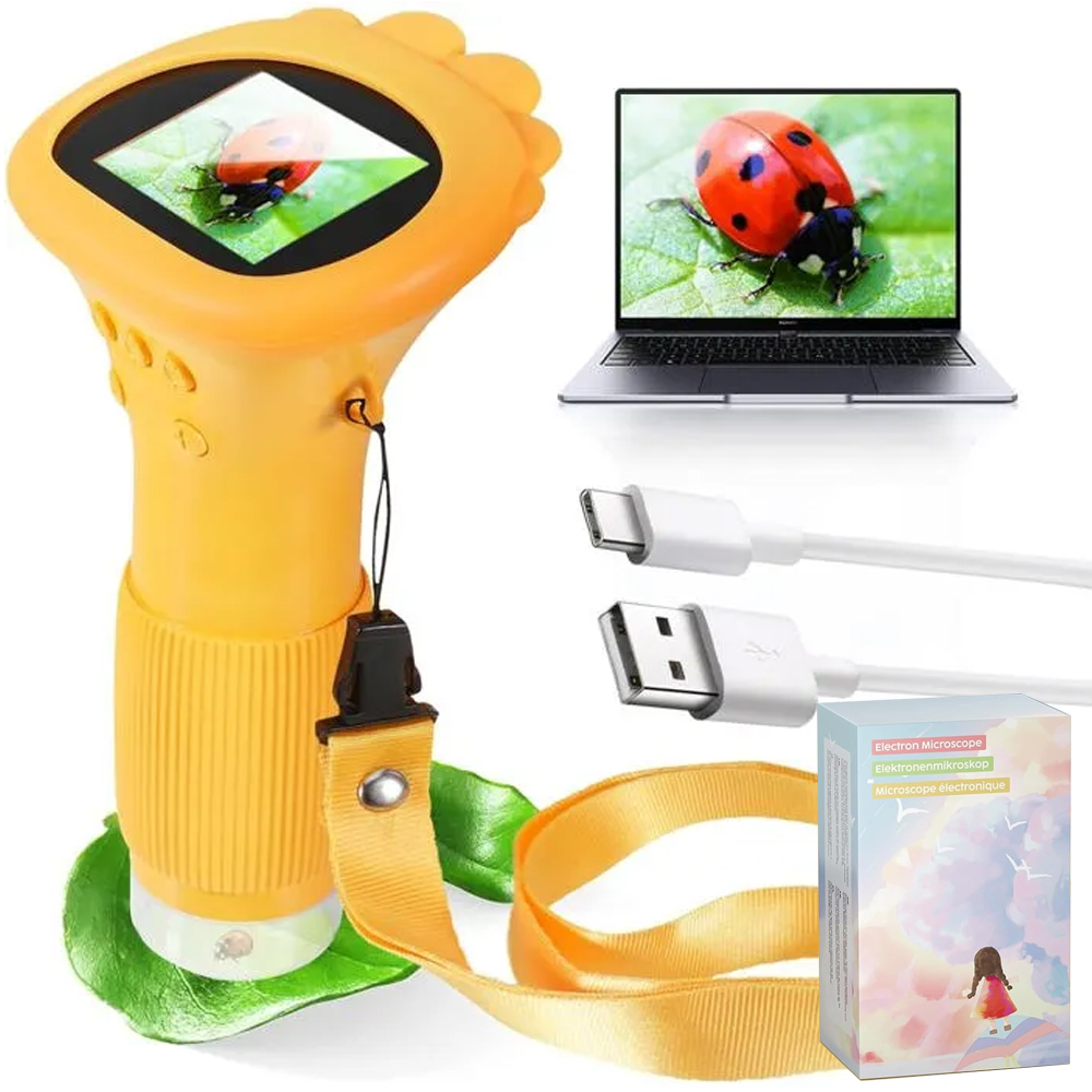 Digitální Optický Mikroskop Led Hd Usb Přiblížení 1000x Pro Děti Set
