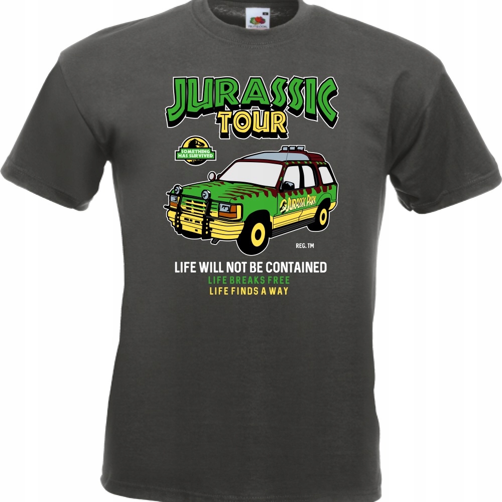 

Koszulka Jurassic tour jeep auto XXL grafitowa