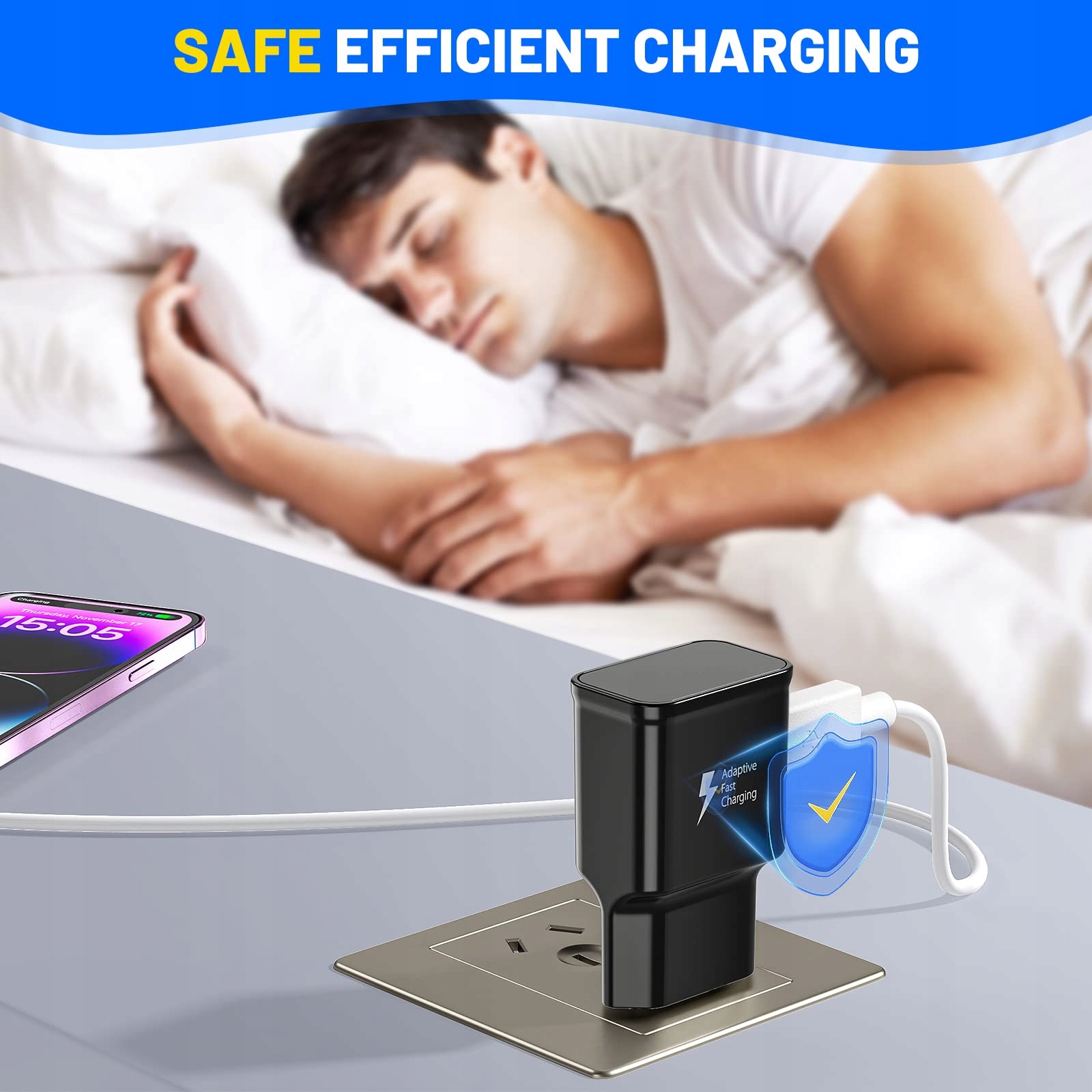 USB ŁADOWARKA SZYBKIE ŁADOWANIE 2x15W ADAPTER DO Telefonów GALAXY S21 S20 — miniatura 5
