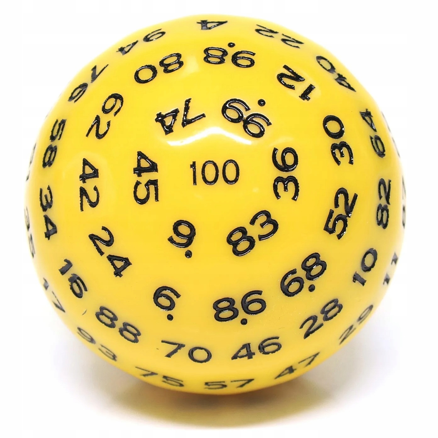 KOSTKA RPG KOŚĆ STUŚCIENNA K100 ŻÓŁTA