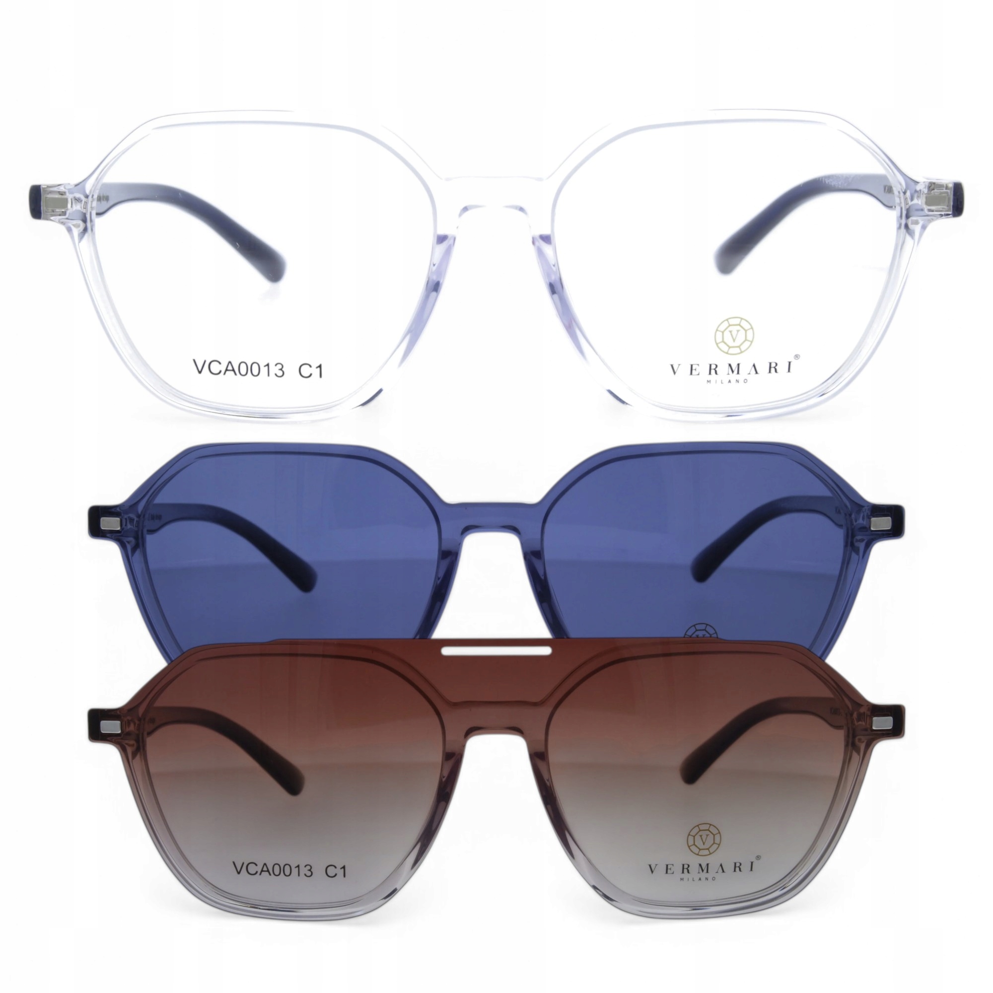 Damskie Oprawki Korekcyjne z Nakładkami z Polaryzacją Vermari VCA0013 C1