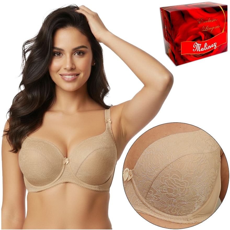 Biustonosz Usztywniany Malinez Nagietek Beżowy 80C