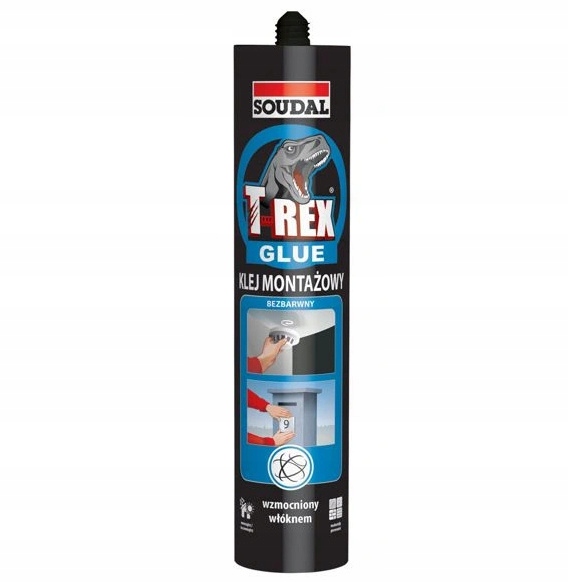

Klej montażowy uniwersaln Soudal bezbarwny T-rex