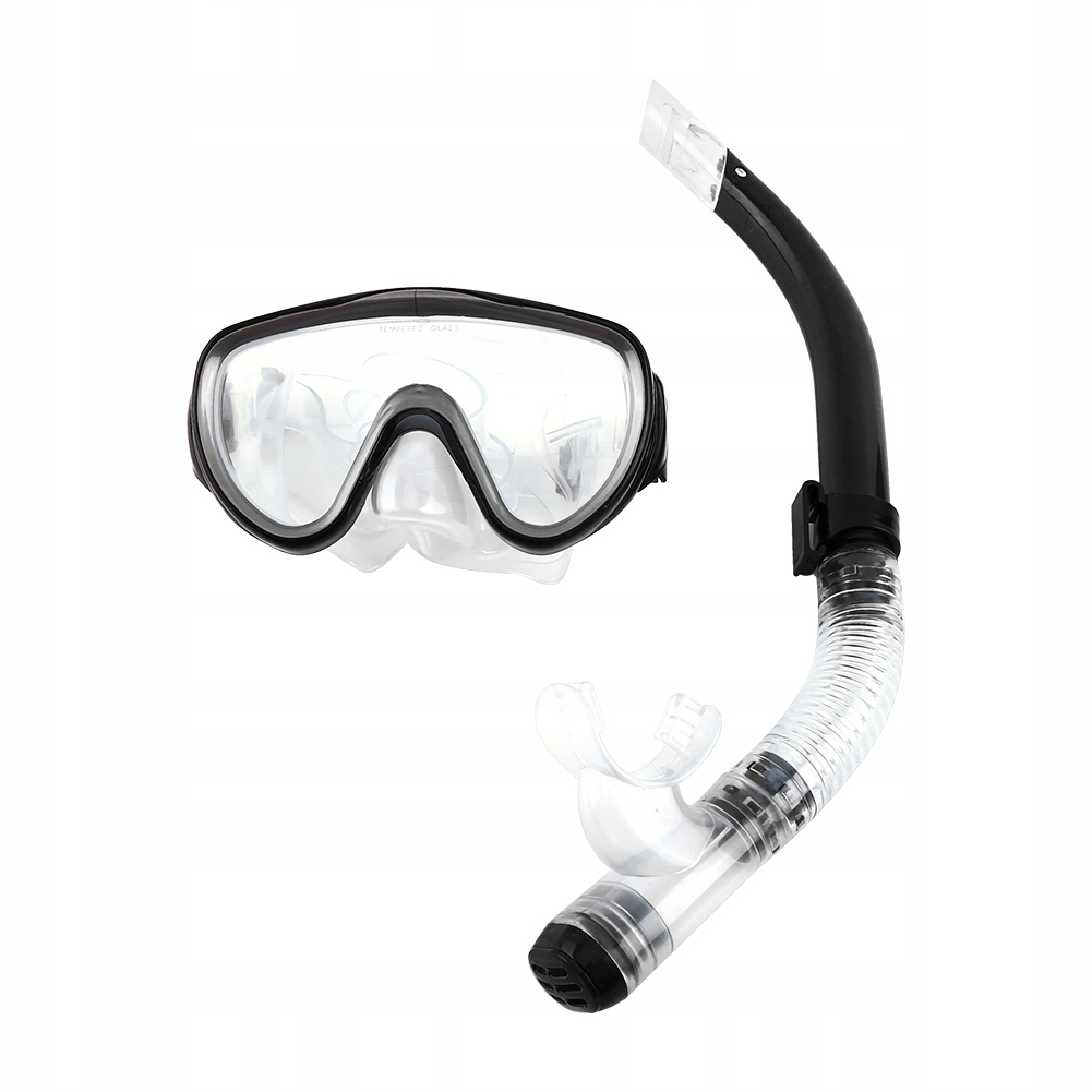 ZESTAW DO NURKOWANIA MASKA I FAJKA OKULARY I RURKA DO SNORKELINGU CZARNY
