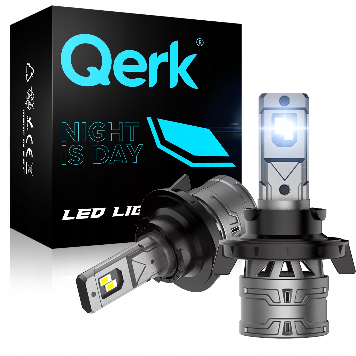 Żarówki Led H13 Qerk E4 Retrofit 120W 6000K Mocne Canbus Odcięcie kpl.