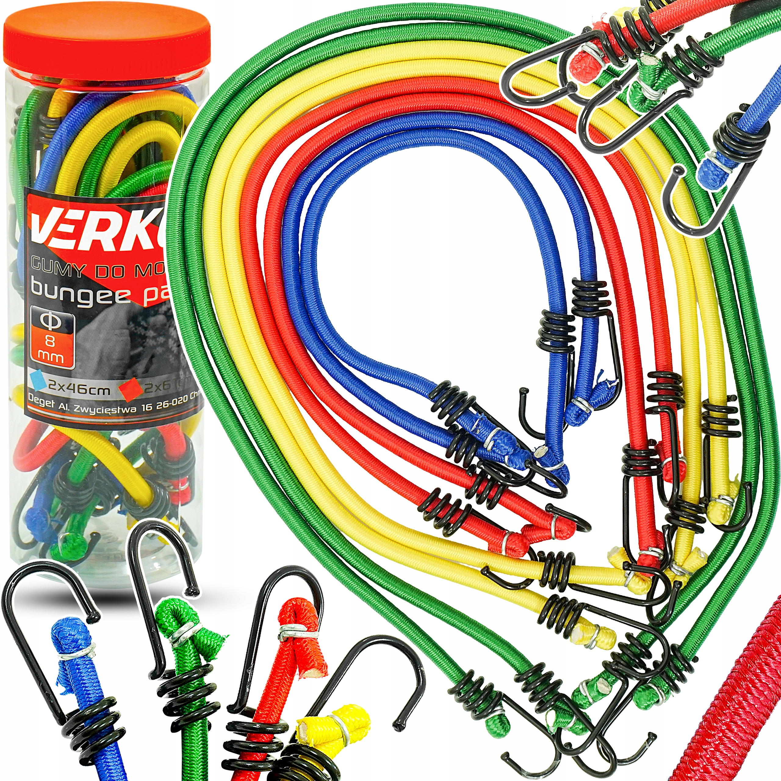 Linki gumowe Verke 8mm 8 szt. kolorowe