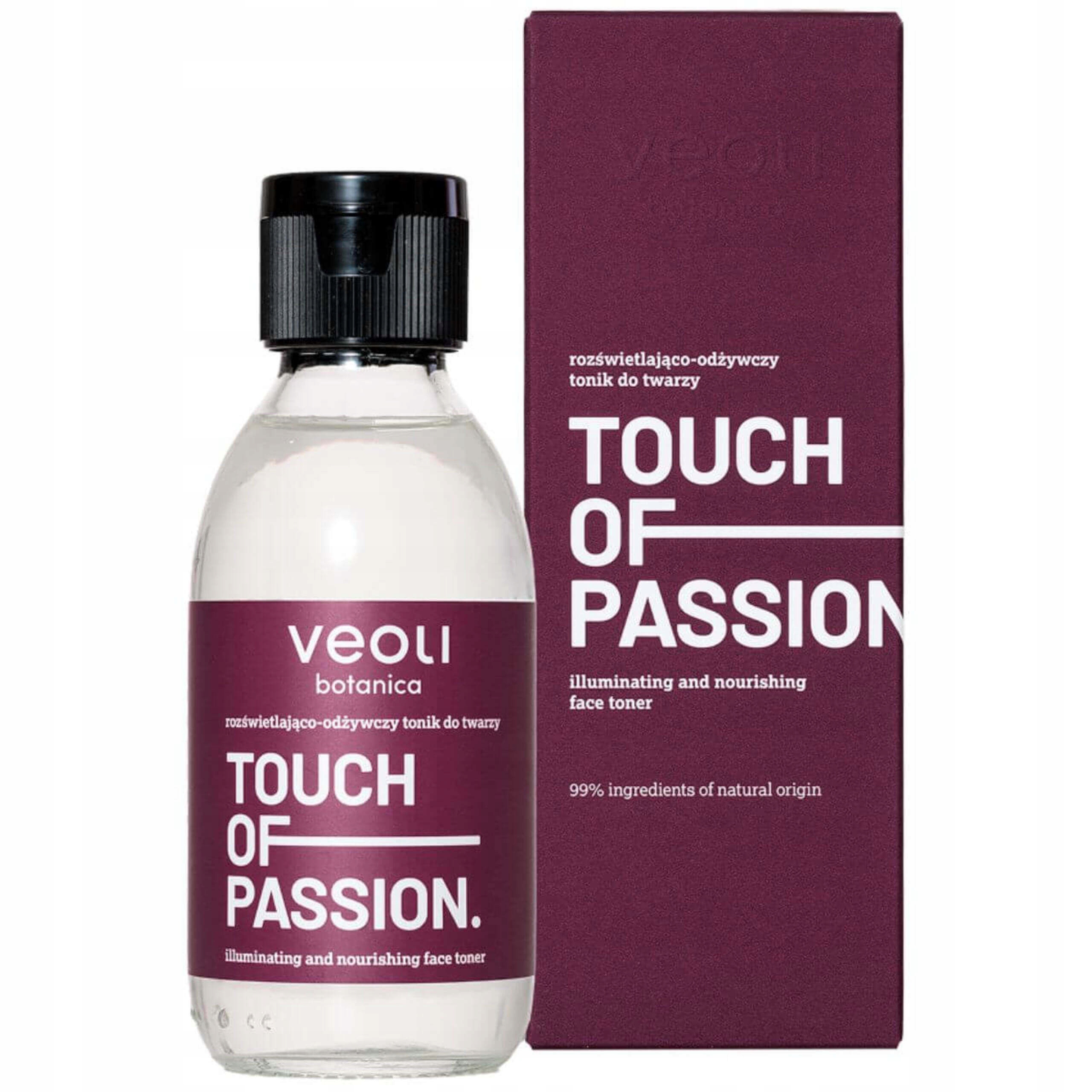 Rozjasňující a vyživující tonikum na obličej Touch Of Passion Veoli Botanica