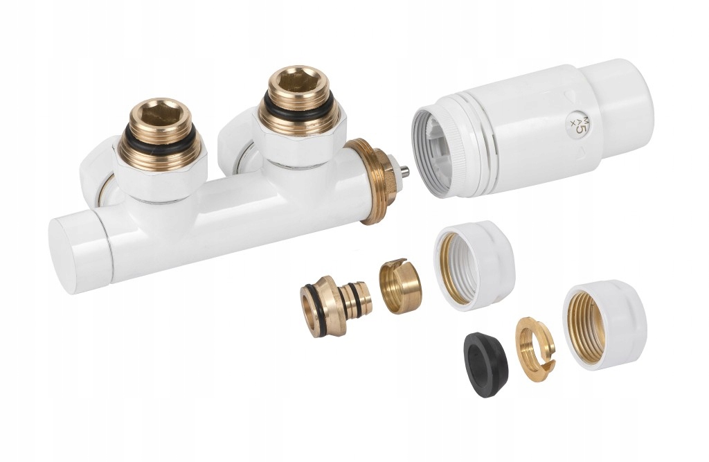 Sada termostatických ventilov typu Duoplex pre centrálne pripojenie k