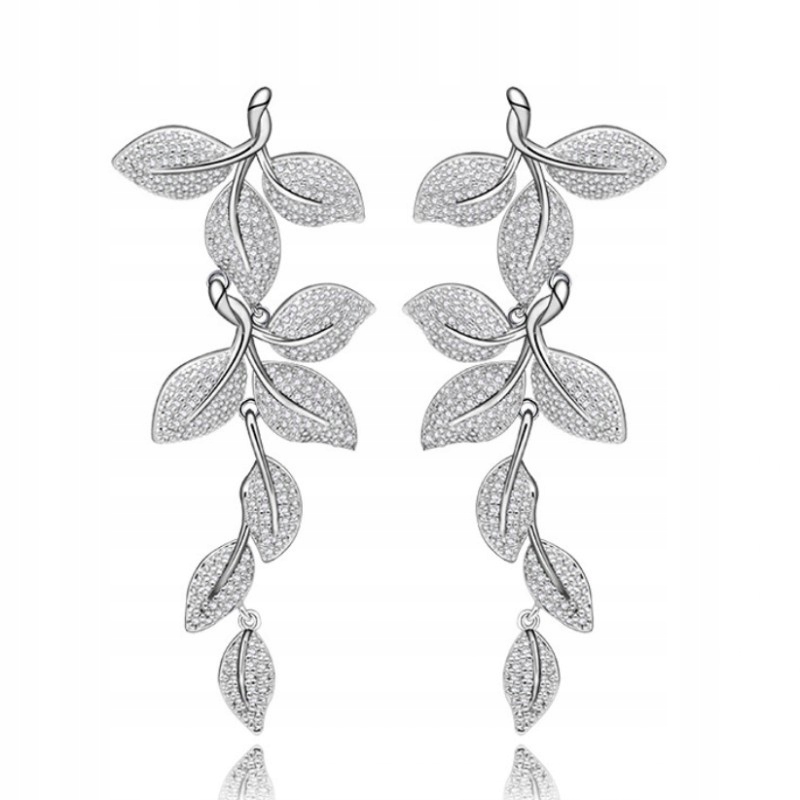 Náušnice Svatební Závěsné Návštěvní s krystaly Ocel