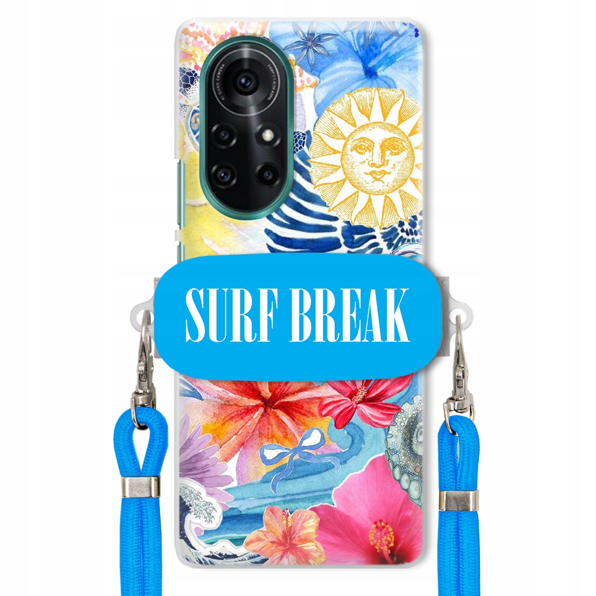 Puzdro pre Huawei Nova 8 Crossbody Blue držiak Surf Break na dovolenku