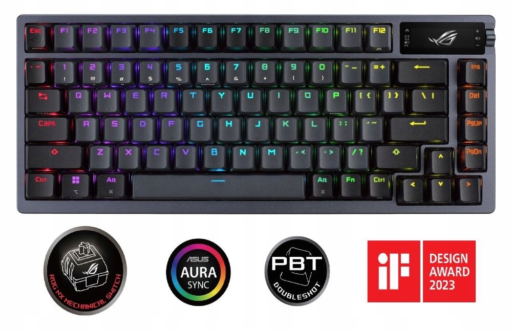 Asus klávesnice Rog Azoth, mechanická, Bluetooth, Us, černá 90MP0316…