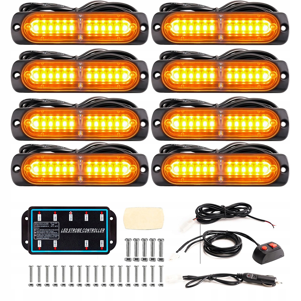 Led Výstražná Světla 12V 24V Autopřepravník Silniční Asistent Kohout Stroboskop