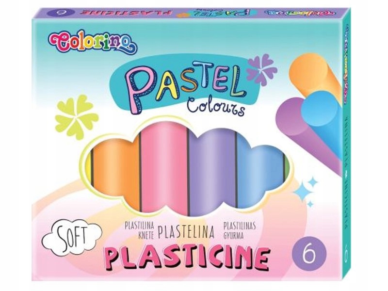 PLASTELINA SZKOLNA 6 PASTELOWYCH KOLORÓW COLORINO