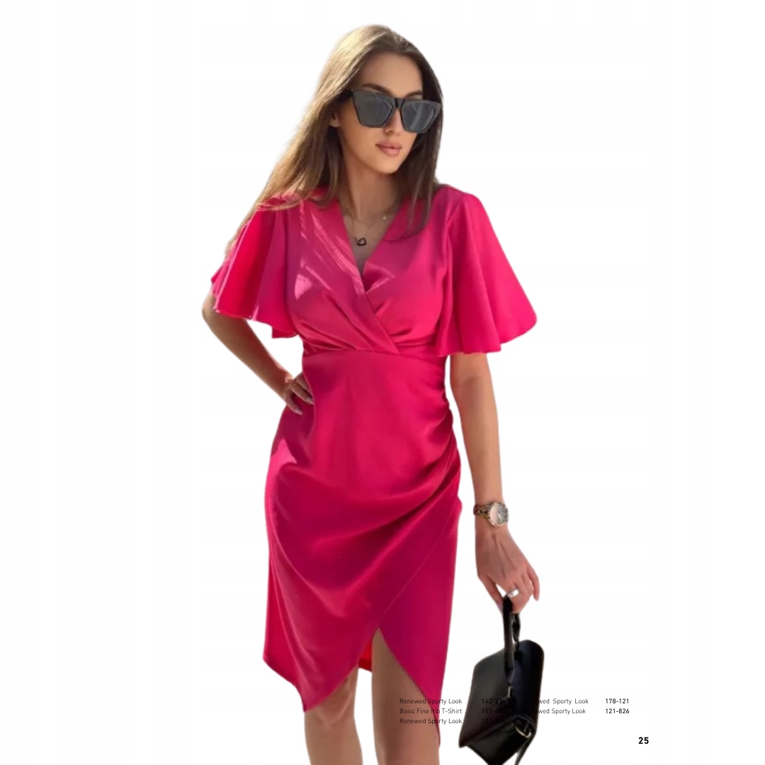 Šaty midi hladká fuchsiová Satya Summer Velikost 46