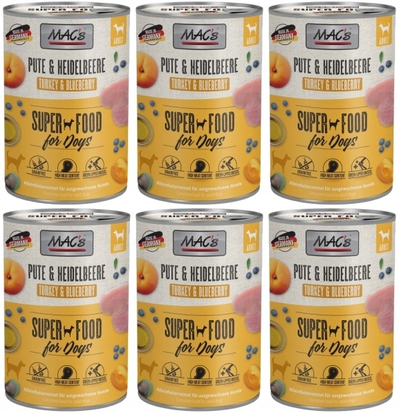 Levně MAC's Pes Krůta a Borůvka 6 x 400 g