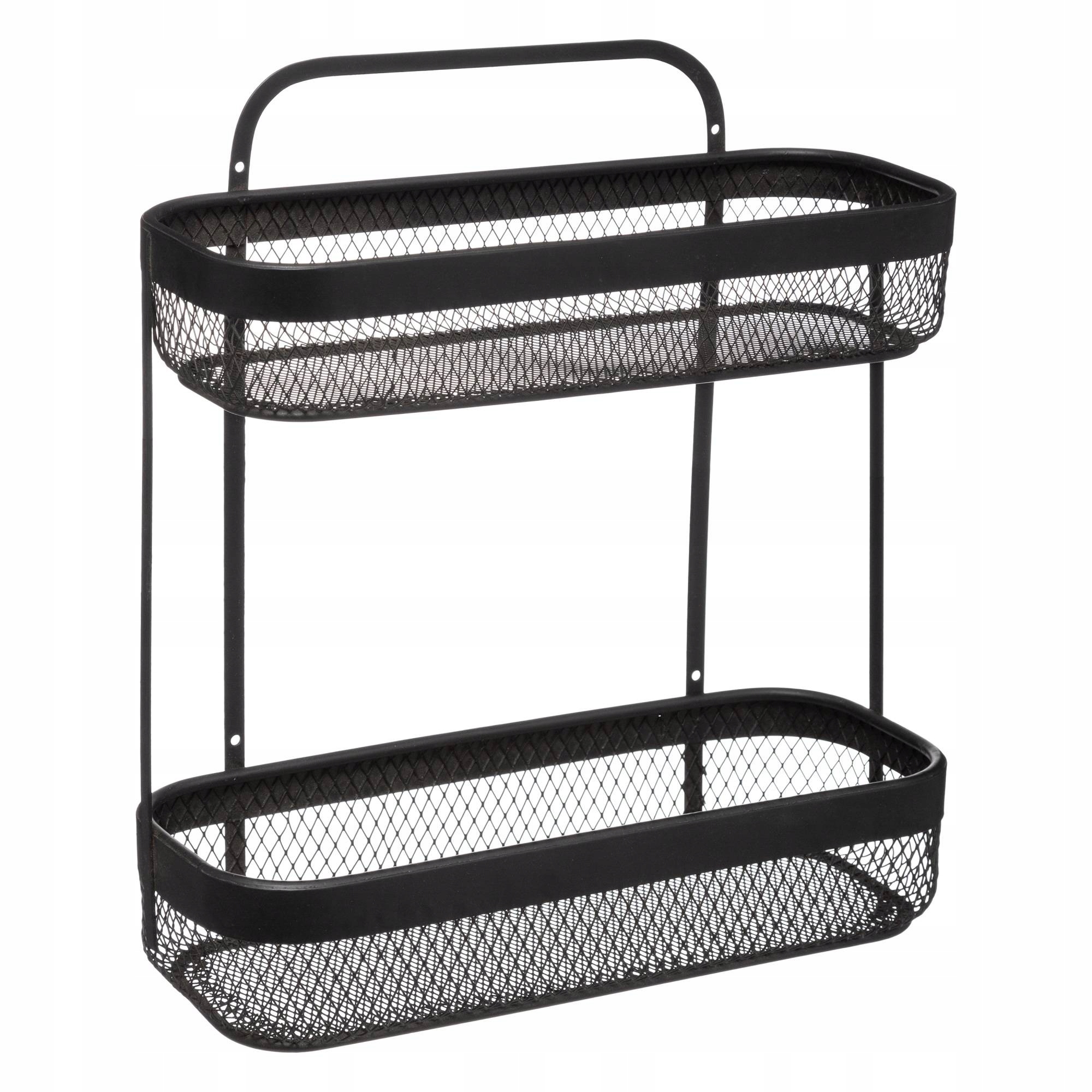 

Półka Kuchenna Czarna Metalowa na przyprawy 31x35