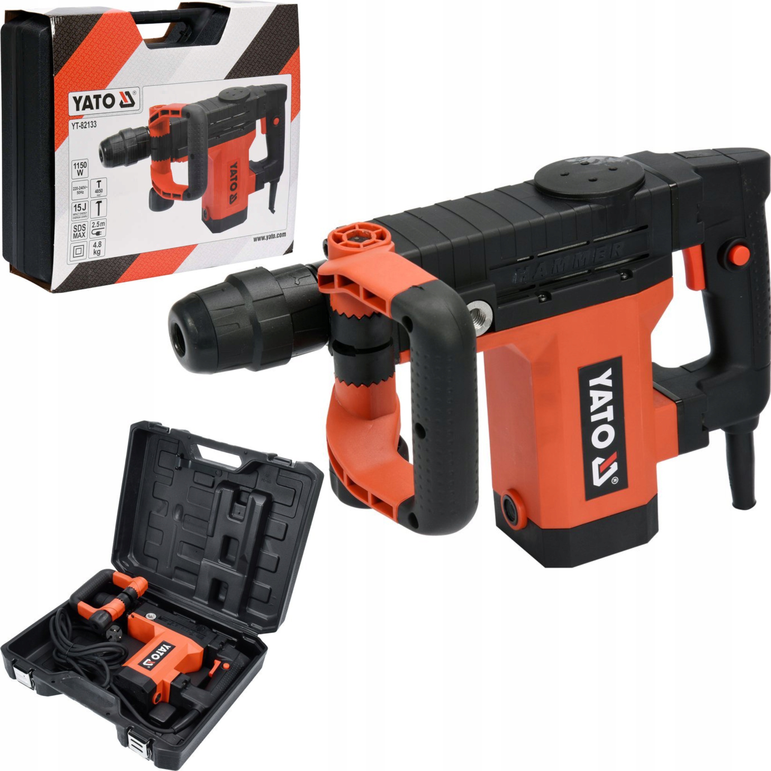 YATO MŁOT WYBURZENIOWY UDAR DŁUTUJĄCY SIECIOWY SDS MAX 15J KUCIE YT-82133 Kod producenta YT-82133