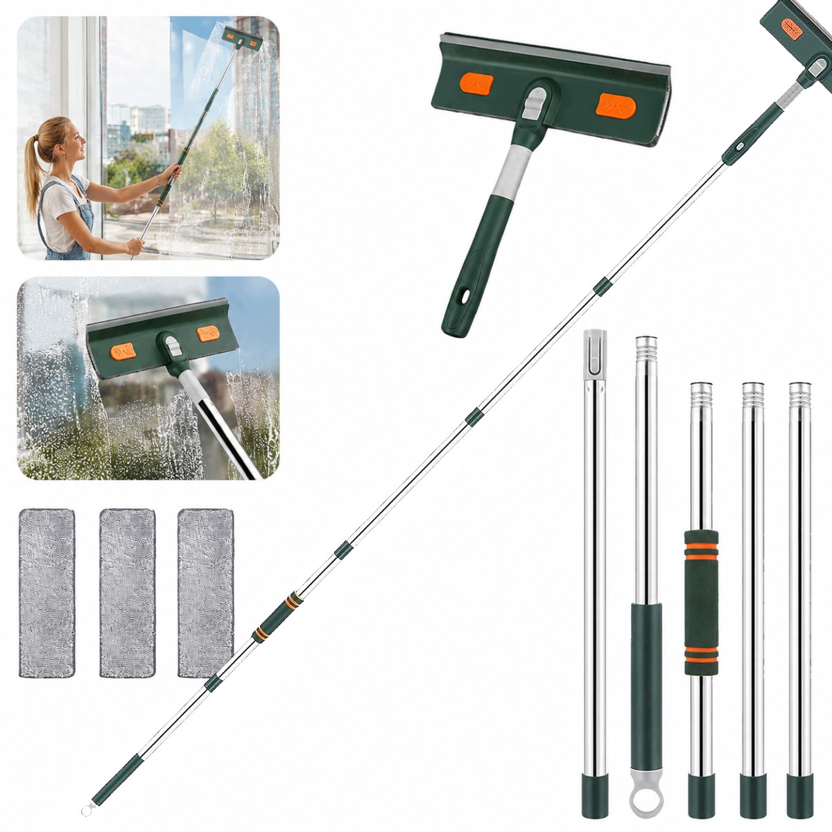 Teleskopická myčka na okna 206 cm Nakladka Micro Duo 3v1