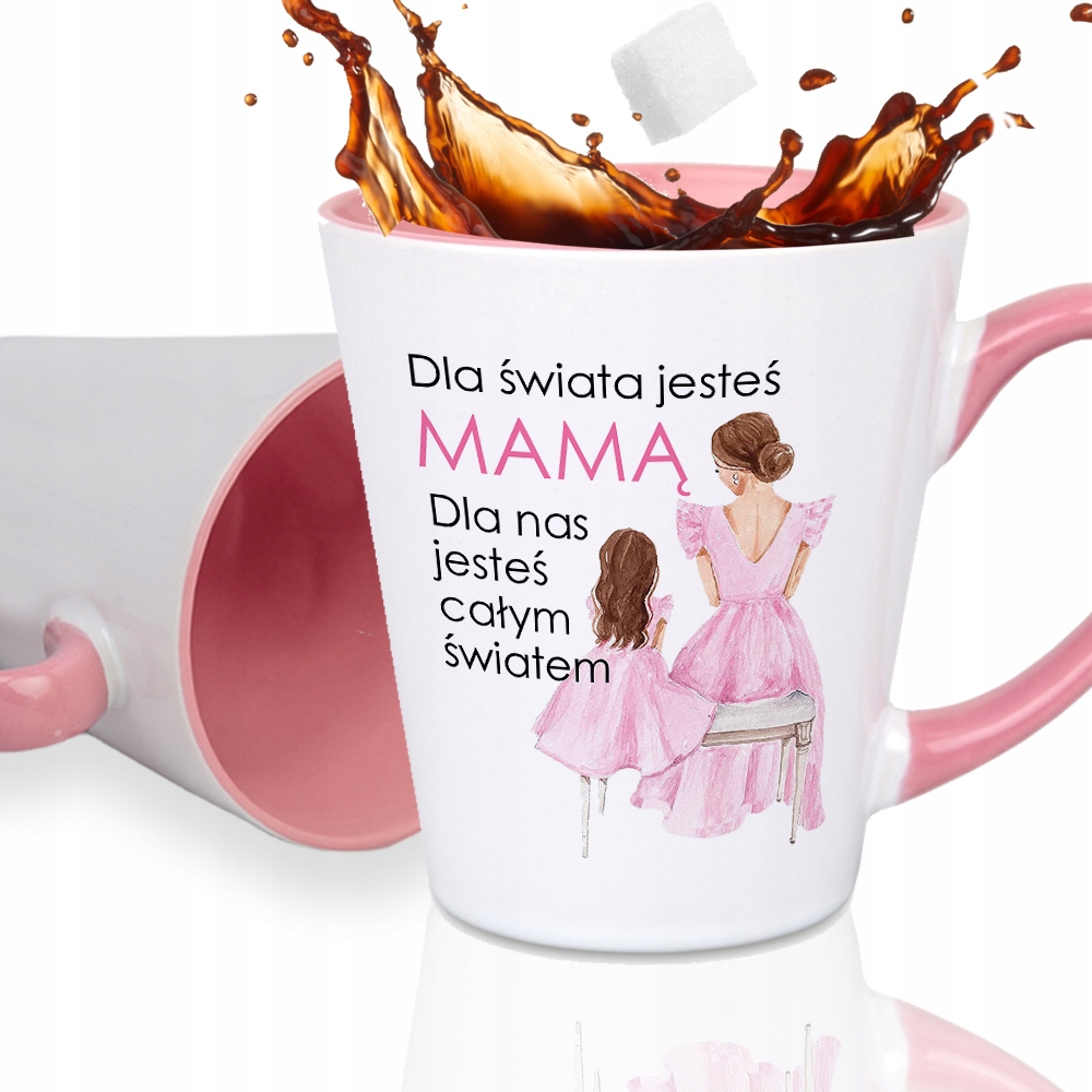 

Kubek Róż Latte Na Dzień Matki Mama Cały Świat Wz