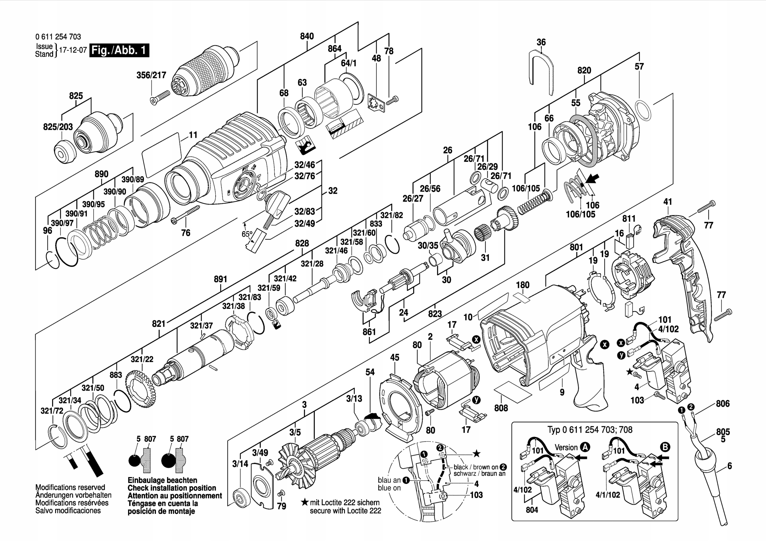 BOSCH GBH 2-26 DFR UCHWYT SDS-PLUS ORYGINAŁ Rodzaj uchwyt