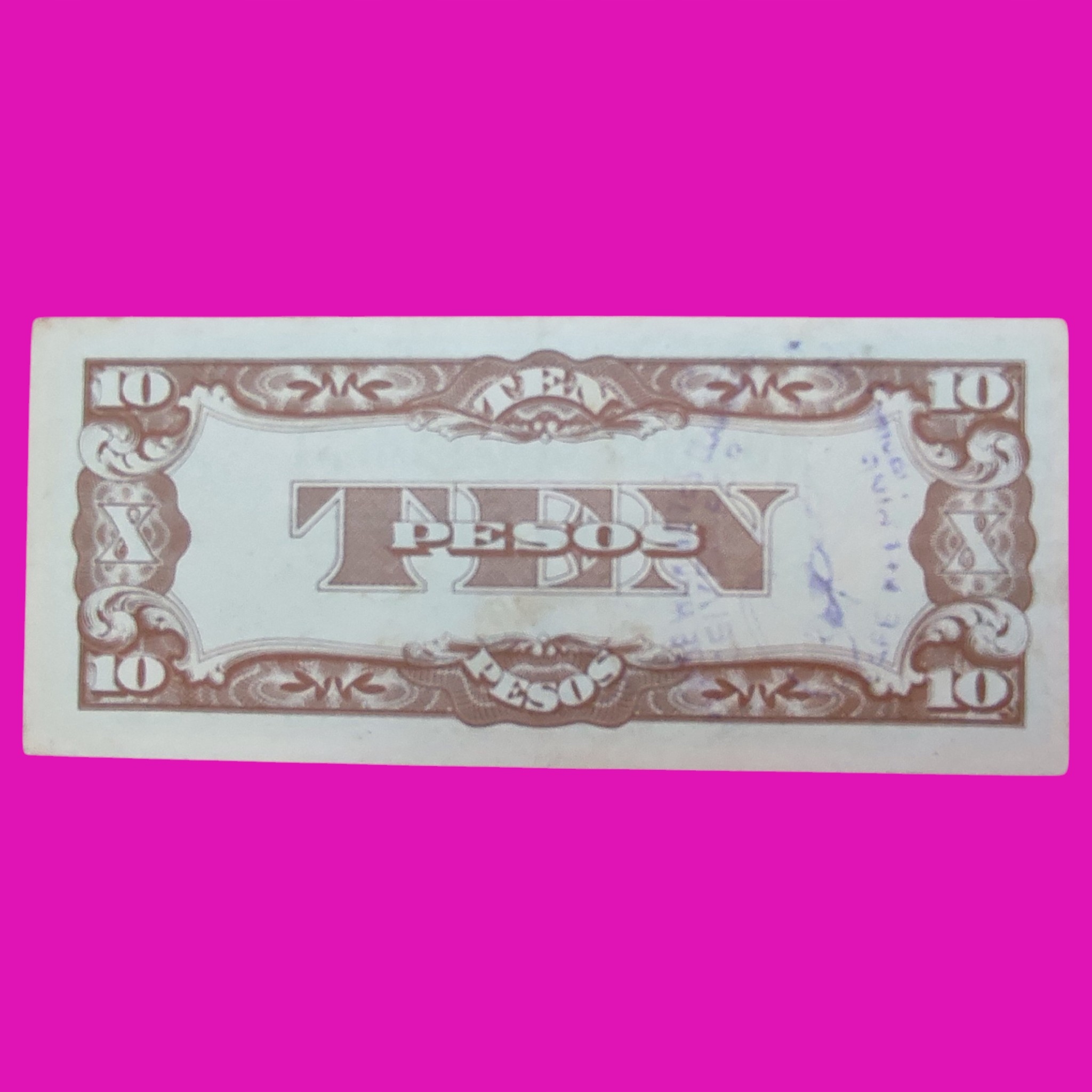 FILIPINY BANKNOT WWII 10 PESOS JAPANESE GOVERNMENT OKUPACJA ORYGINAŁ HIT