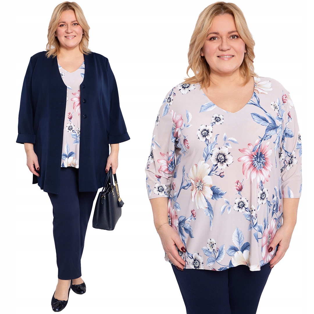 Světlá květovaná halenka 60/62