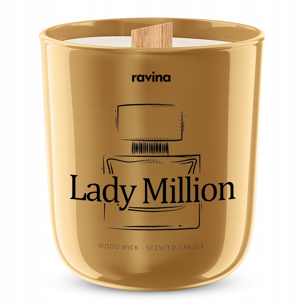 

Lady Million Świeca sojowa z drewnianym knotem