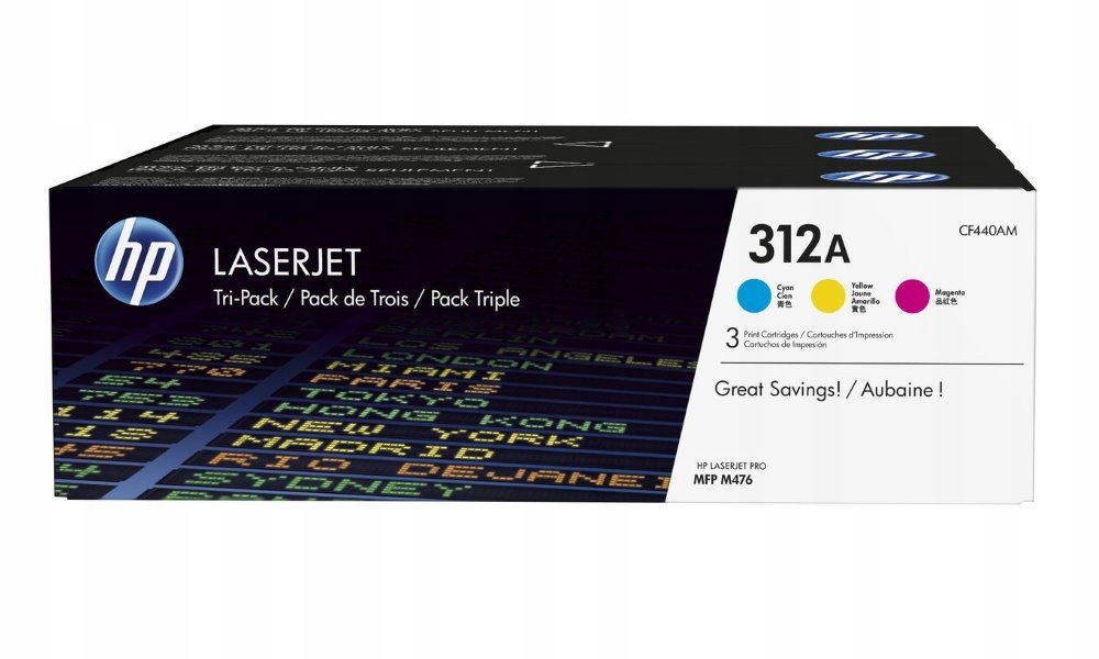 Hp 312A Trojbalení originálních tonerových kazet LaserJet (azurová, purpuro