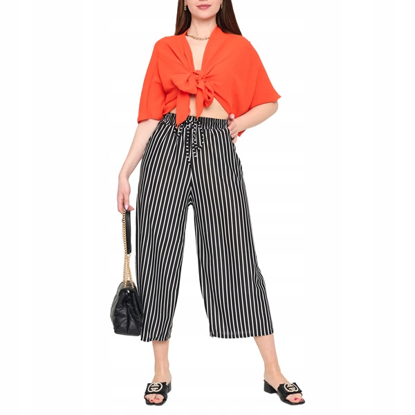 

XY8018 Czarno-białe Spodnie 3/4 Damskie XL/2XL