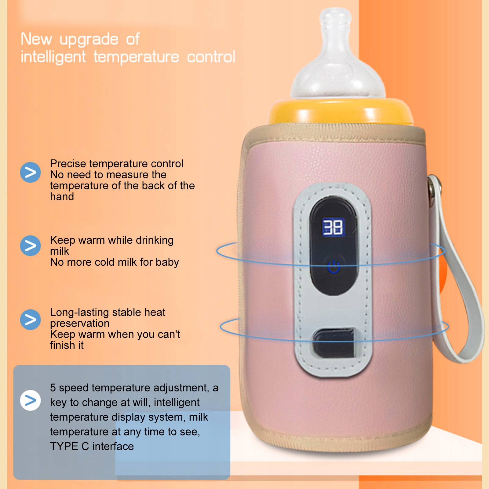 USB TERMOS PODGRZEWACZ DO BUTELEK MLEKO 5 BIEG Rodzaj elektryczny