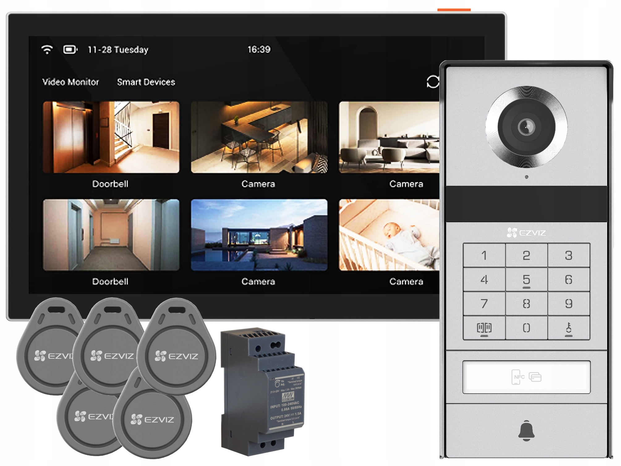 Videovrátnik Ezviz TP9 Pro Kamera 4K Kľúčenky Nfc Aplikácia Bránka Brány