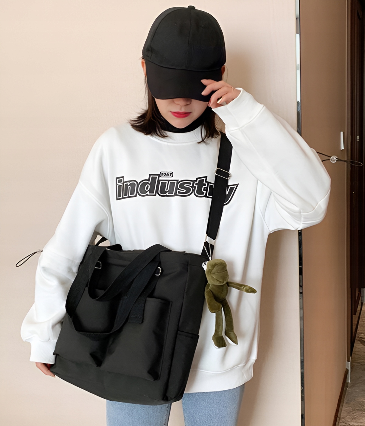 TOREBKA DAMSKA POJEMNA TORBA NA RAMIĘ BRELOK ŻABA EAN (GTIN) 5903849911566