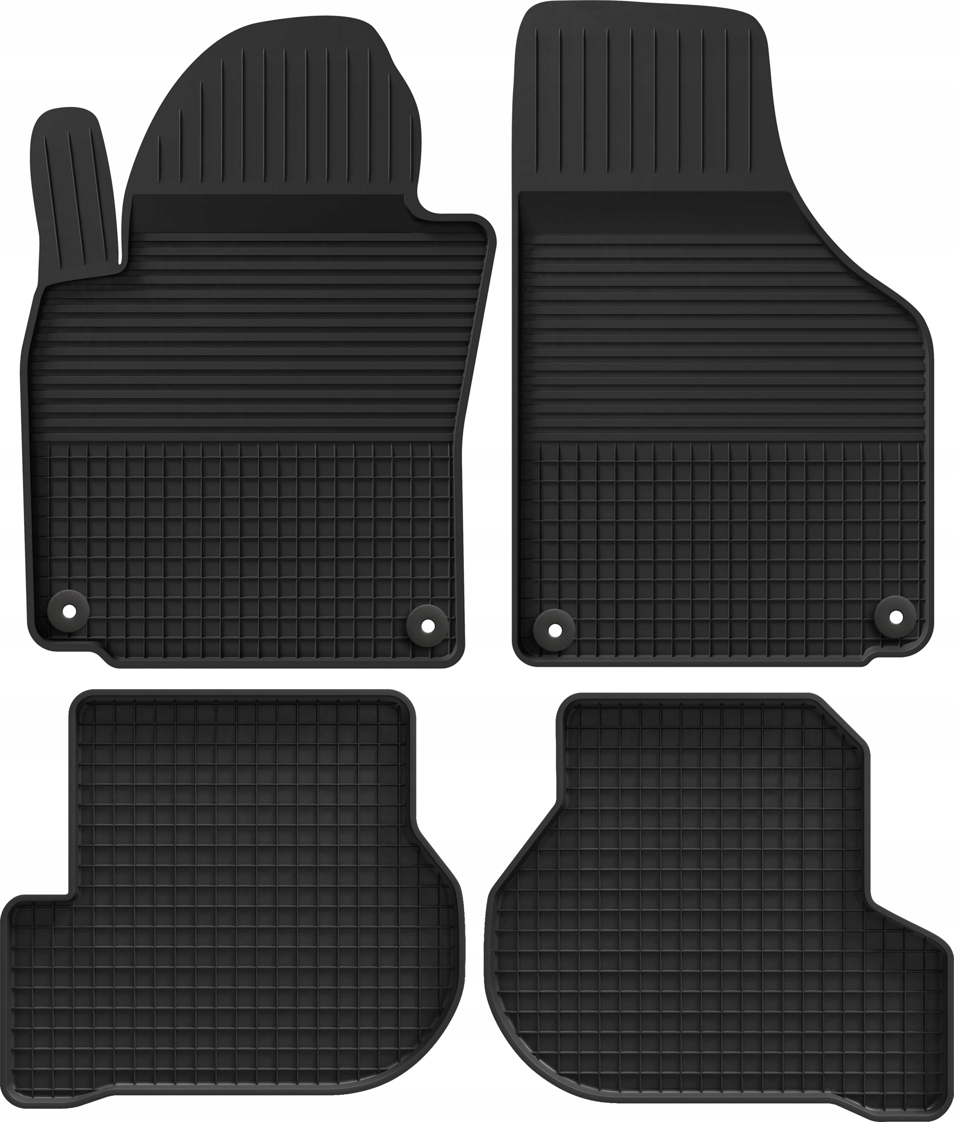 Dywaniki Gumowe Korytkowe do Vw Golf 5 V 6 VI Plus (2003-2013) Stopery