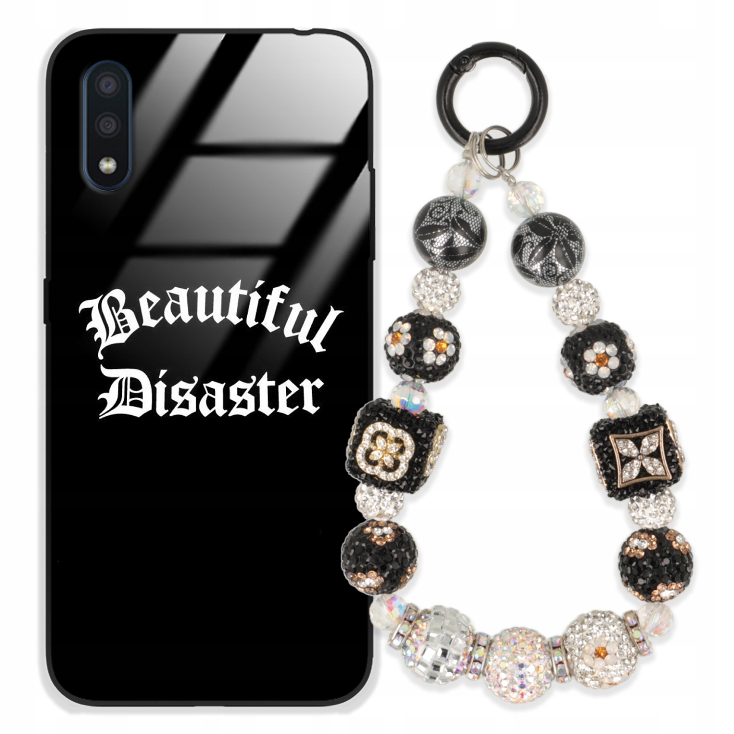 Puzdro Na Samsung A01 Case Glass Kľúčenka Elegantné Prémiové Vzory Puzdra