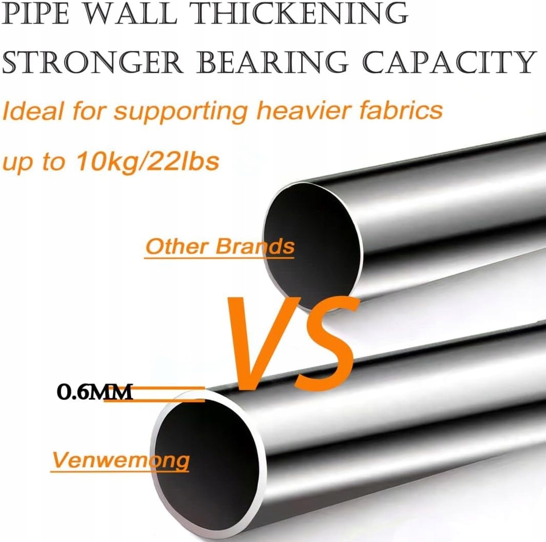 Karnisz pojedynczy drążek regulowany 220-330 cm srebrny Marka Makostyl