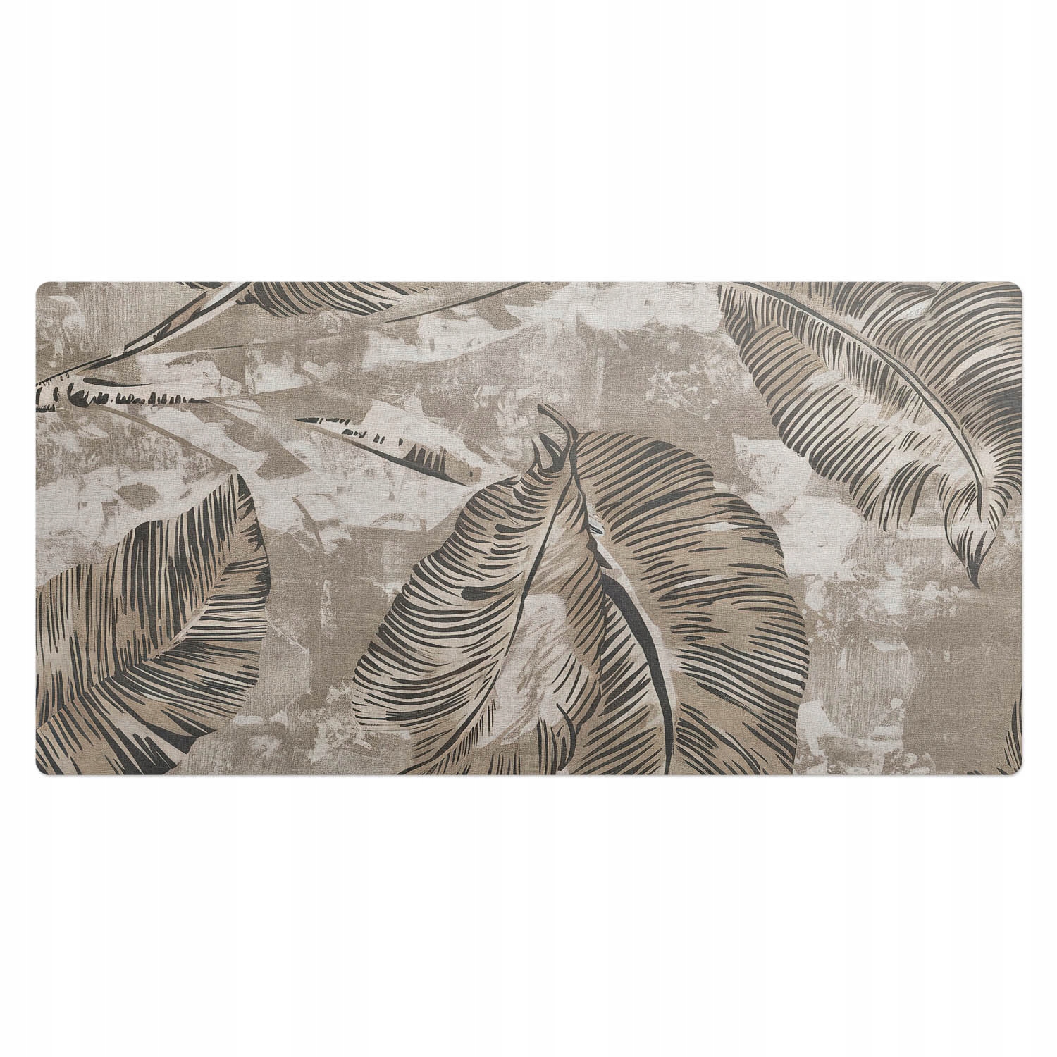 Protiskluzová podložka na psací stůl Motiv listů v uměleckém stylu 100 x 50 cm