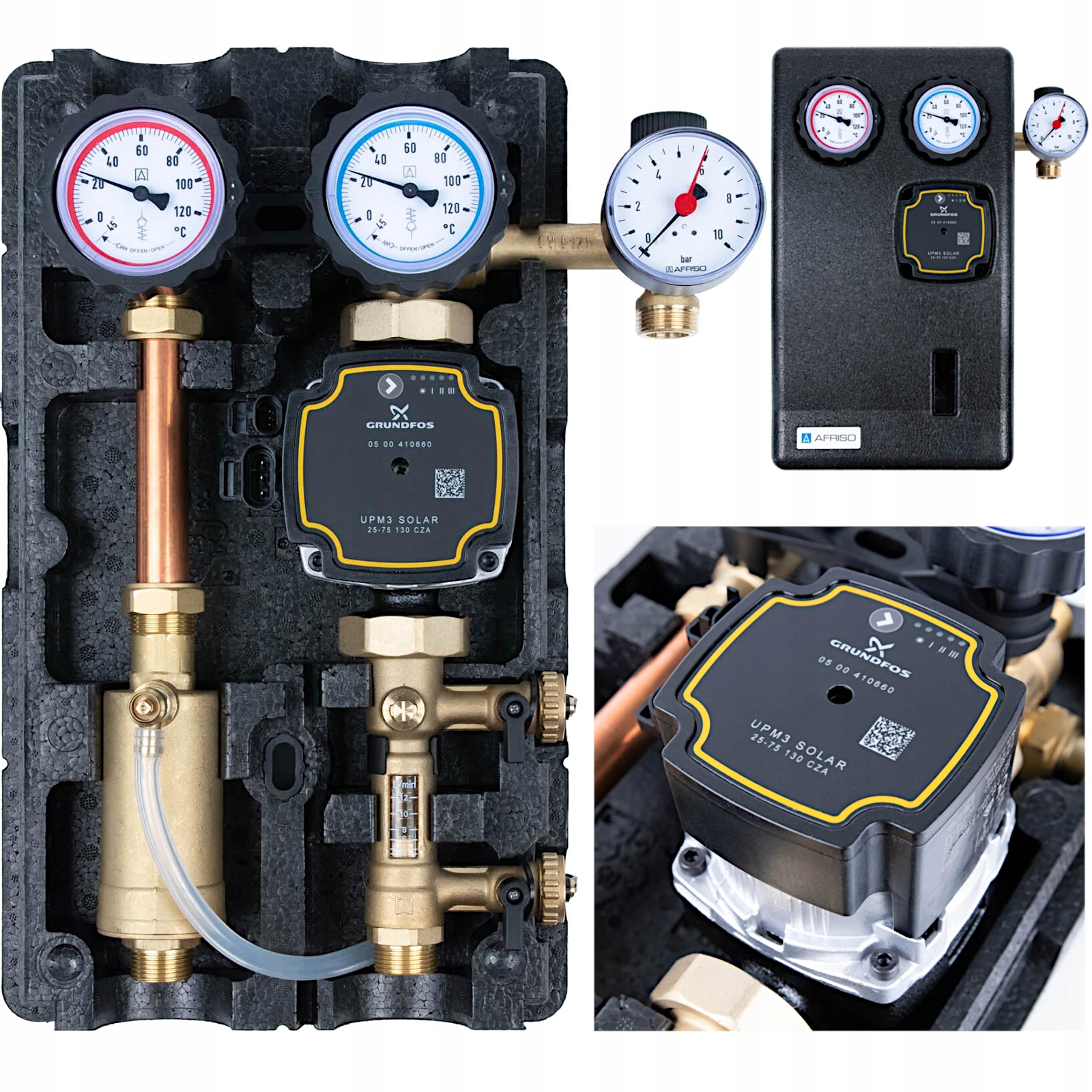 Solárna Čerpacia Skupina Primosol 130-4 Dvojcestná Grundfos UPM3 Solar Afriso
