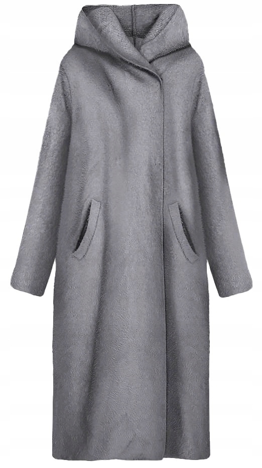 Kabát A'la Alpaka Ke Kolenům B6010 Šedý S (36)