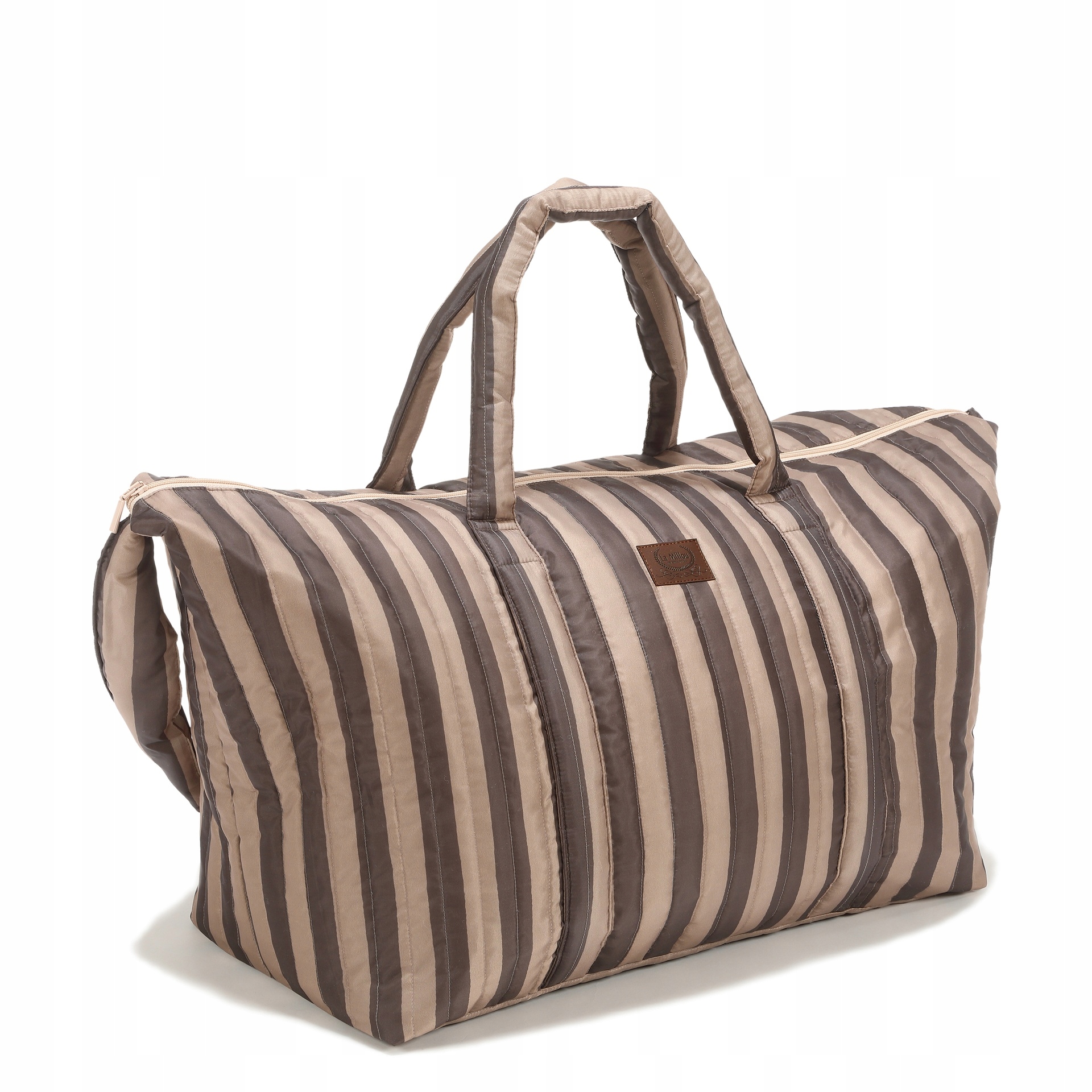 La Millou Torba Weekendowa Ortalion Stripes Brown