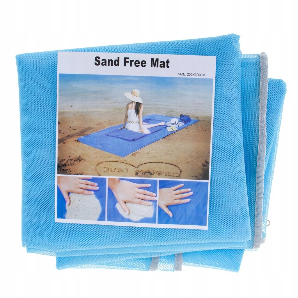 Mata plażowa koc na plażę sand free XXL 200x200cm Cechy dodatkowe izolowany spód